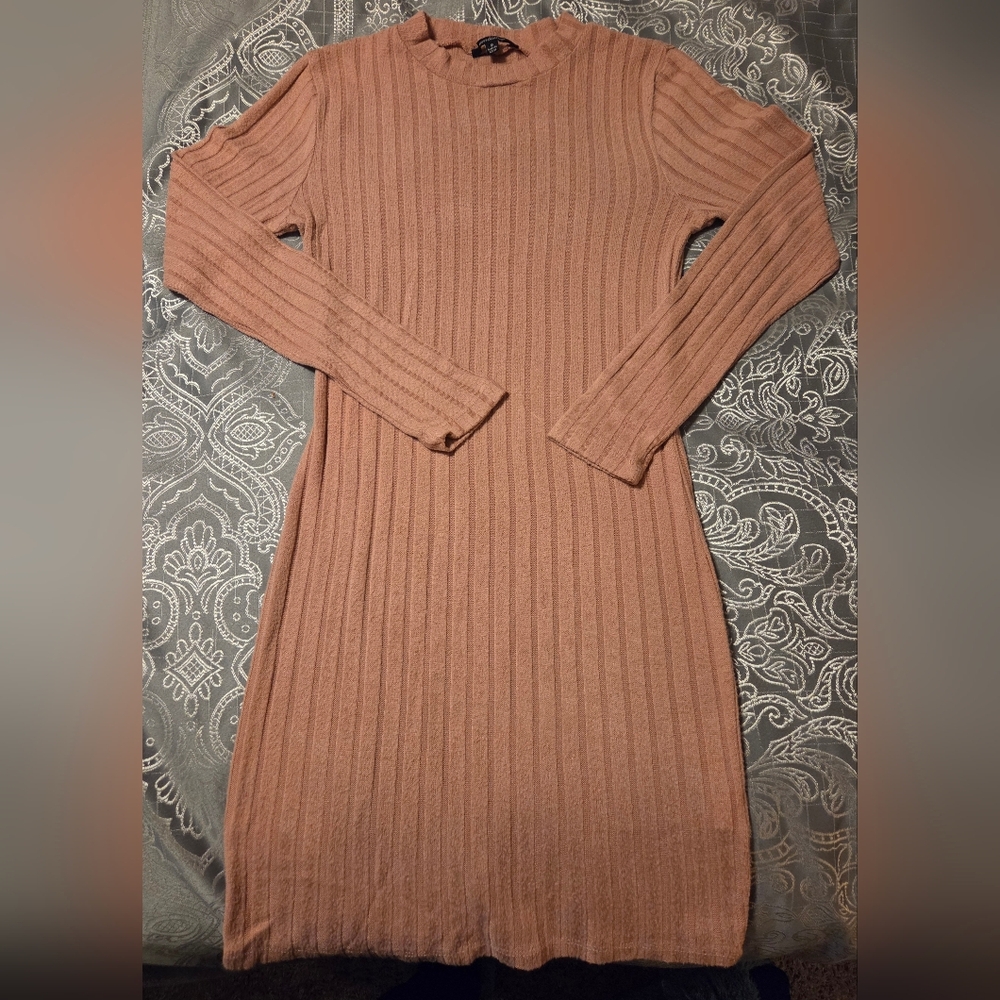 Ambiance Ribbed Knit Dress in Soft Pink